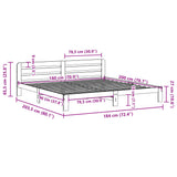 Bed Frame without Mattress White 180x200 cm Super King Solid Wood Pine 855559