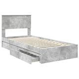Storage Bed Concrete Grey 90 x 190 cm Engineered Wood 3410843