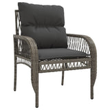 4 Piece Garden Sofa Set with Cushions Grey Poly Rattan 368729