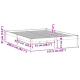 Bed Frame without Mattress 152x203 cm Solid Wood Pine Queen 822459