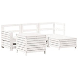 5 Piece Garden Sofa Set White Solid Wood Pine 3250485