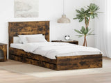 Bed Frame with Drawer Smoked Oak 75 x 190 cm Engineer Wood 3409886