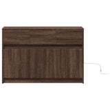 TV Cabinet with LED Brown Oak 91x34x61 cm Engineered Wood 852186