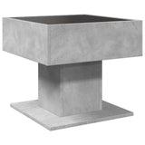 ZNTS Coffee Table with LED Concrete Grey 50x50x45 cm Engineered Wood 847528