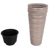 Planter with Removable Inner Mocha 18/45 L PP Grooved Look 364691