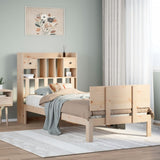 Bookcase Bed without Mattress 75x190cm Solid Wood Pine 3322676