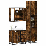 3 Piece Bathroom Furniture Set Smoked Oak Engineered Wood 3301077