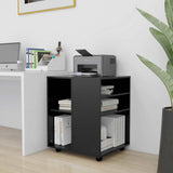 Rolling Cabinet Black 60x53x72 cm Engineered Wood 808459