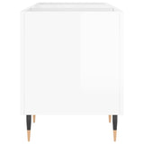 Record Cabinet High Gloss White 121x38x48 cm Engineered Wood 831670
