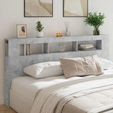 LED Headboard Concrete Grey 200 cm Engineered Wood 837368