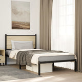 Metal Bed Frame without Mattress Sonoma Oak 100x200 cm 4007711