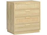 Chest of Four Rattan Weave Panel Drawers - Wood-Effect T3398P343297