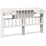 Headboard with Storage White 180 cm Solid Wood Pine 855503