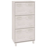 Shoe Cabinet HAMAR White 59.5x35x117 cm Solid Wood Pine 340513