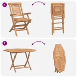 Garden Set 5 pcs Brown Solid Teak Wood 3437360