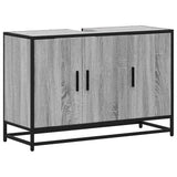Bathroom Sink Cabinet Grey Sonoma 90x33x60 cm Engineered Wood 849272