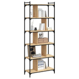 Bookcase 6-Tier Sonoma Oak 76x32x192 cm Engineered Wood 833946