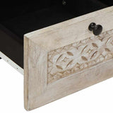 TV Cabinet Bleached White 100 x 33 x 46 cm Solid Mango Wood 4018134