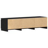 TV Cabinet Black Oak 140x40x35.5 cm Engineered Wood 862440