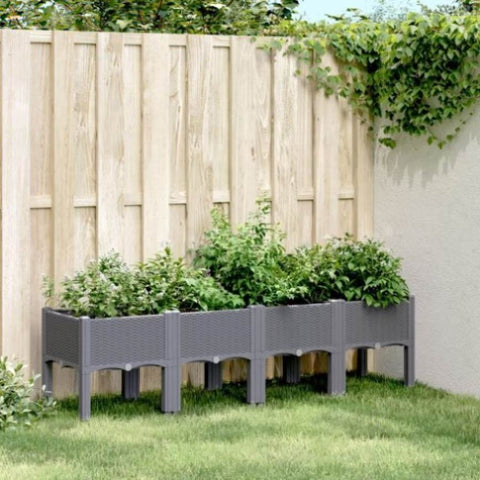 ZNTS Garden Planter with Legs Grey 160x40x42 cm PP 367901