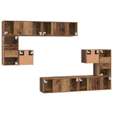 TV Units Wall-mounted 4 pcs Old Wood Engineered wood 3393492