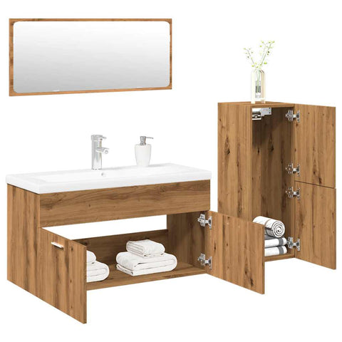 ZNTS 4 Piece Bathroom Furniture Set Artisan Oak Engineered Wood 3328602