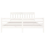 3100675 Bed Frame without Mattress White Solid Wood 200x200 cm