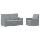 Sofa Set 2 pcs Light Grey Fabric 3433148