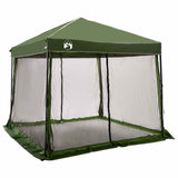 Camping Tent Set Folding 2 pcs Green Taffeta and Fabric 3337174