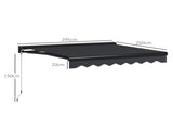 3 x 2.5m Electric Awning with LED Light, Aluminium Frame Retractable Awning Sun Canopies for Patio T3398P317657