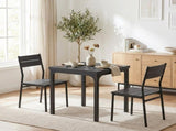 HOMCOM 3 Piece Space-Saving Kitchen Table and Chairs, Dining Table Set for 2 with Metal Legs, Black T3398P548102