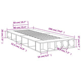 Bed Frame without Mattress Concrete Grey 90x190 cm Single 3280527