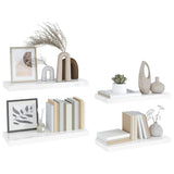 Floating Wall Shelves 4 pcs High Gloss White 60x23.5x3.8 cm MDF 323750