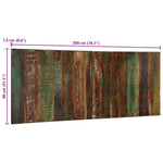 ZNTS Headboard Multicolour 200 cm Solid Wood Reclaimed 4017519