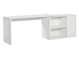 L-Shaped Desk, Corner Computer Desk, Adjustable Study Table with Storage Shelf, Drawer and Cabinet, T3398P329832