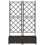 Garden Planter 2 pcs Brown 80 x 40 x 125.5 cm PP 42002814