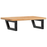 Basin Shelf Wall Mounted Steel and Solid Wood Oak 3302343