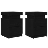 Bedside Cabinet 2 pcs Black Oak 35 x 39 x 55 cm Engineered wood 862179