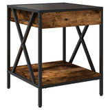 Coffee Table with Infinity LED Smoked Oak 40x40x49 cm 847694