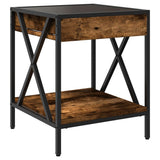 Bedside Table with Infinity LED Smoked Oak 40x40x49 cm 3284098