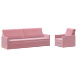 Sofa Set 2 pcs Pink Velvet 3433233