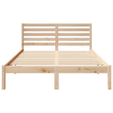 Bed Frame with Headboard Brown 135 x 190 cm Solid Pine Wood 872299