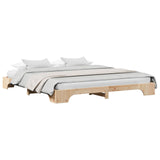 Bed Frame Natural 200 x 200 cm Solid Pine Wood 872848