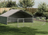 Outdoor Dog Kennel with Run 5x3x1.9 m Galvanised Steel 3329243