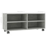 TV Cabinet with Castors Concrete Grey 90x35x35 cm Engineered Wood 800184