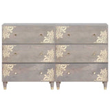Sideboard 2 pcs Grey 60 x 33 x 75 cm Solid Mango Wood 3310151