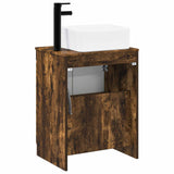 Bathroom Furniture Set Smoked Oak Engineered Wood 3404227