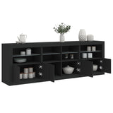 Sideboard with LED Lights Black 202x37x67 cm 3209010