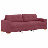 Sofa Set with Cushion 2 pcs Wine Red 221 x 78 x 80 cm Fabric 3324713