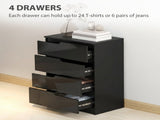 Chest of Four High Gloss Front Drawers - Black T3398P548076